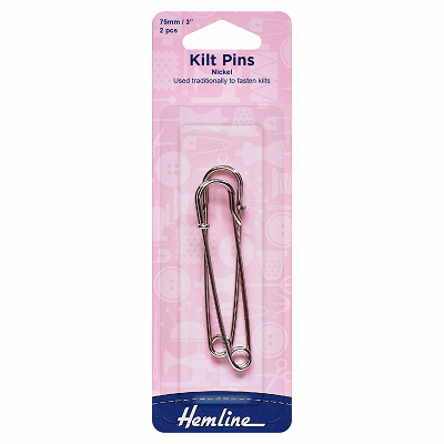 H412 Kilt Pins: 75mm: Nickel: 2 Pieces..